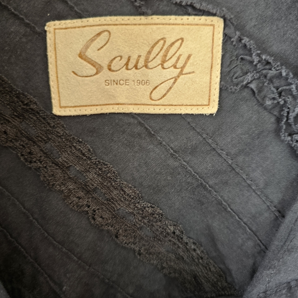 Scully Black Lace Button Down - image 4